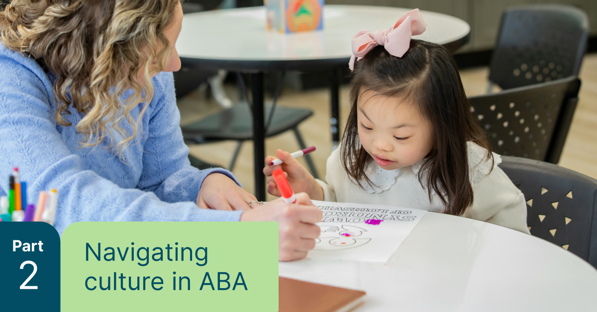 caretaker helping young child draw